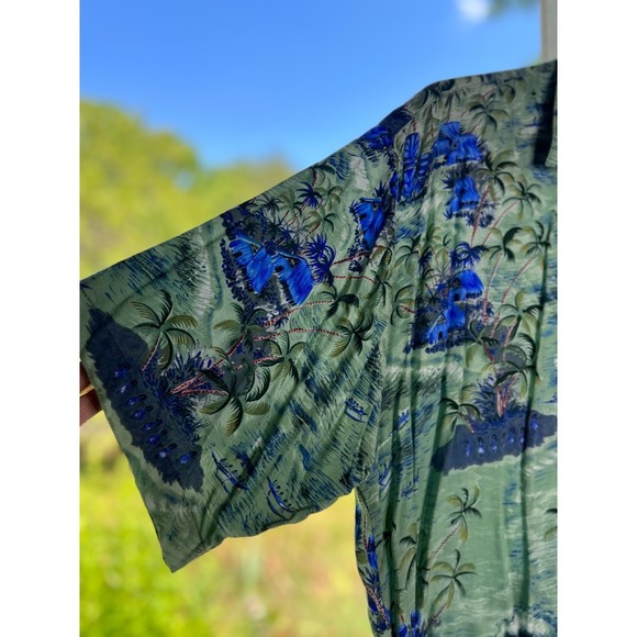 Men's casual Hawaiian shirt, sz XL, rayon - Picture 3 of 6